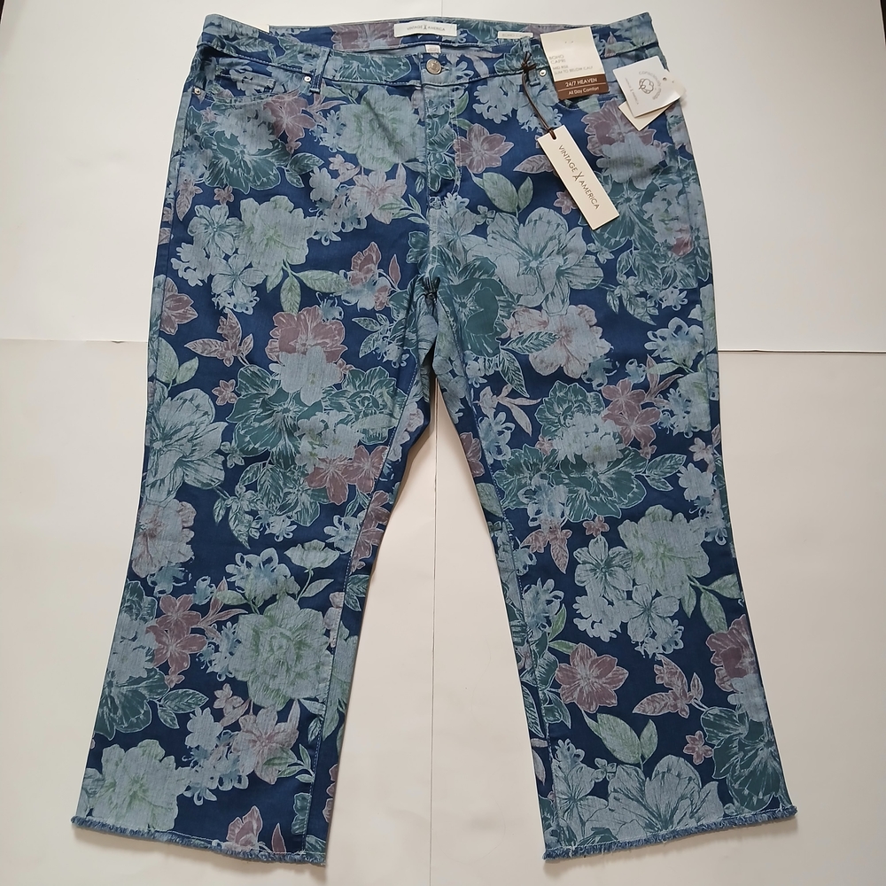 Floral Blue Women's Jeans